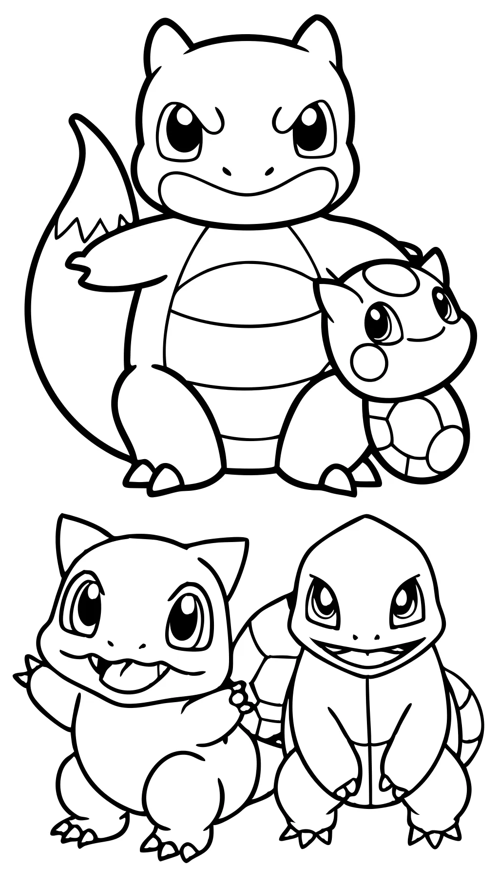 coloriages de démarreurs pokemon